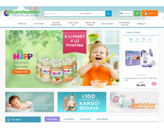 Opencart Bebek- Oyuncak Full E-ticaret Hazır Site Paketi