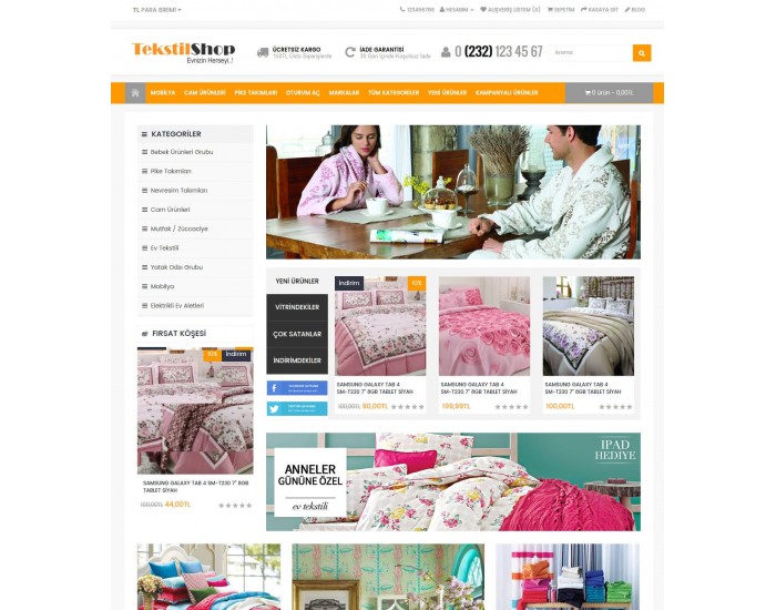 Ev Tekstili Marketing  Site Teması
