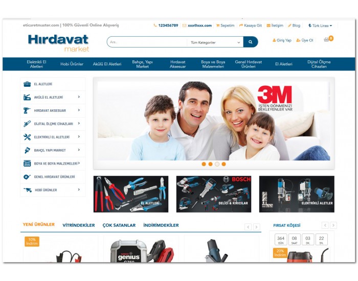 Opencart Hırdavat ve Oto yedek parça Ürünleri Full E-ticaret Hazır Site Paketi