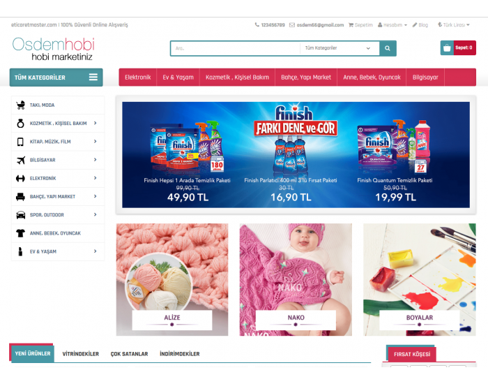 Opencart Hobi - Çiçek - Promosyon Ürünleri Full E-ticaret Hazır Site Paketi