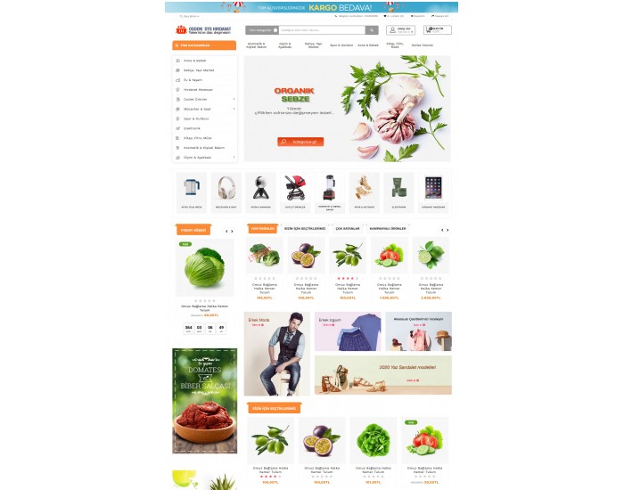 OsdemTema   Opencart Organik meyve sebze yöresel 3x  Site Teması