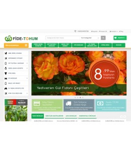 Opencart  Tohum - Fide - Çiçek - Tarım Ürünleri  Full E-ticaret Hazır Site Paketi