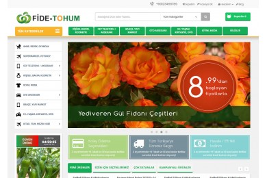 Opencart  Tohum - Fide - Çiçek - Tarım Ürünleri  Full E-ticaret Hazır Site Paketi