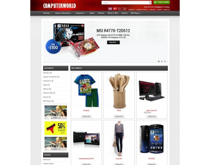  Opencart  1.5.2.x-1.5.3.x -1.5.4.x-1.5.5.1 RESPONSİVE Computer Teması