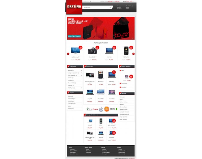 Opencart 1.5.2-1.5.3-1.5.4-1.5.5  Destina Teması