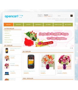 Opencart 1.5.2-1.5.3-1.5.4-1.5.5  Flower Çiçekci Teması