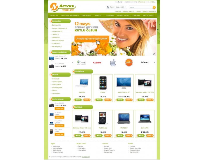 Opencart 1.5.2-1.5.3-1.5.4-1.5.5.1 -156 Nevruz Responsive Tema